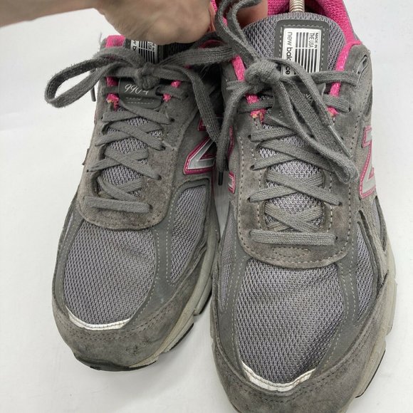 New Balance 990v4 Womens Made In The USA Suede Shoes Gray Pink Size 10.5B - Picture 7 of 11